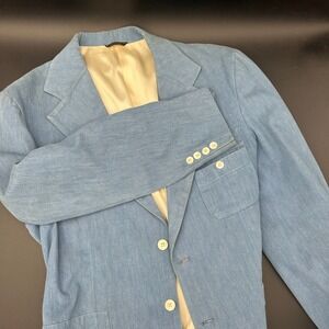 Vintage David‎ Hunter Men's Brushed Denim Suit Jacket Size 44L